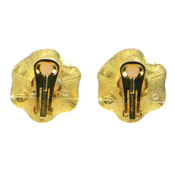 Kenneth Jay Lane KJL Blue Enamel Flower Clip-on Earrings - Picture 4 of 4